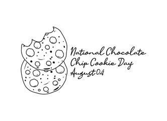 line art of national chocolate chip cookie day good for national chocolate chip cookie day celebrate. line art. illustration.