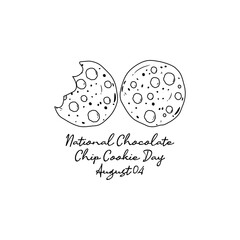 line art of national chocolate chip cookie day good for national chocolate chip cookie day celebrate. line art. illustration.