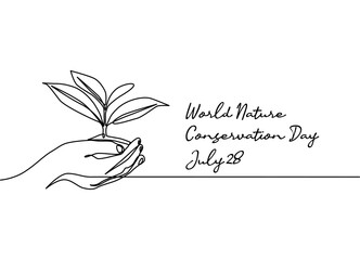 line art of world nature conservation day good for world nature conservation day celebrate. line art. illustration.