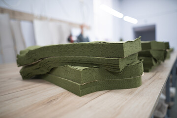 cutting of fabrics cut in production for sewing clothes