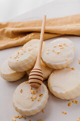 Obraz na płótnie Canvas Handmade soap with the addition of natural honey.