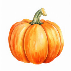Watercolor pumpkin on a white background. AI generative