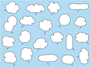 手書き風の吹き出しのベクターイラストセット　フレーム　枠　ふきだし