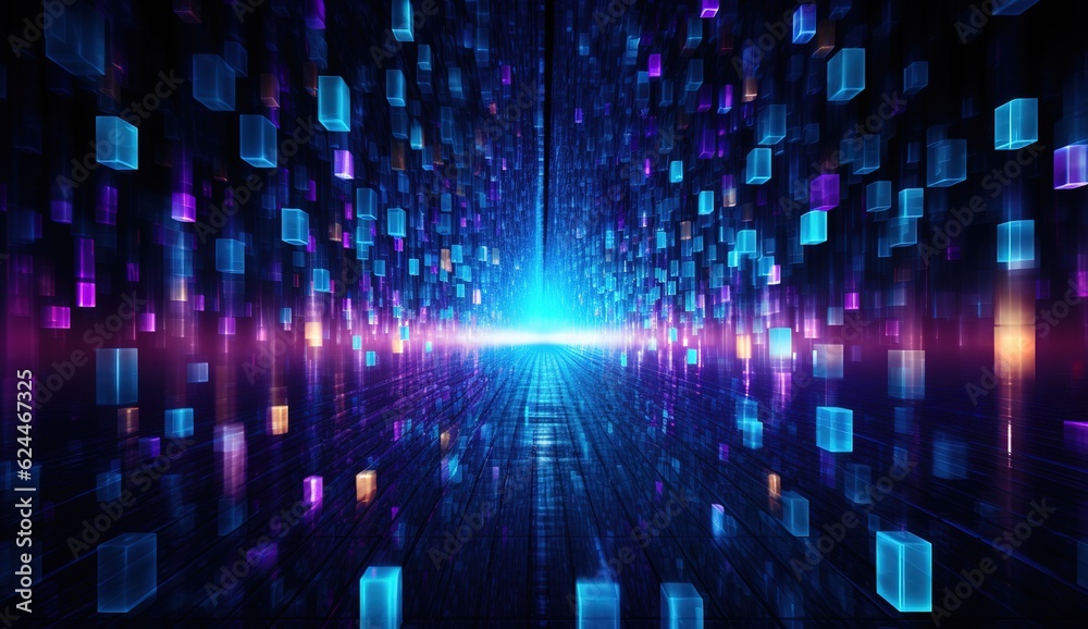 Poster cyberspace and digital data network connection concept. high speed digital data transmission over in