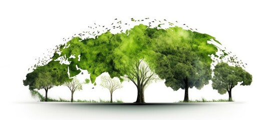 Conceptual green earth day with trees