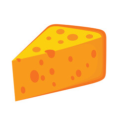Piece of cheese vector illustration isolated on white background