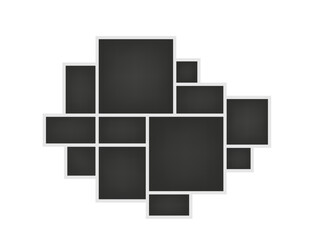 Frame for photos and images. Mosaic. Retro style. Collage template. Template for gallery walls. Photo collage of all sizes. Vector illustration