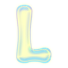 Cute pastel holographic font, rainbow letters Used for various graphic work.