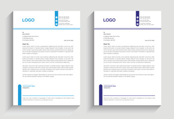 Corporate clean and professional letterhead template design with color variation bundle used for any business purpose.  