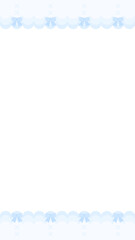 16:9 リボンの編み込みフリルなパステルフレーム★PNG