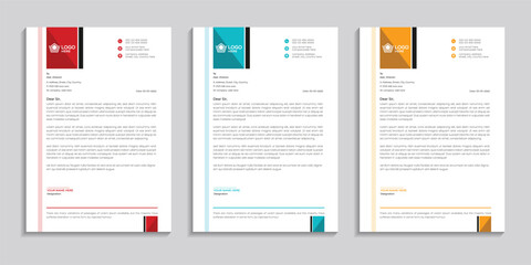 Abstract corporate minimal clean and professional letterhead template design. 