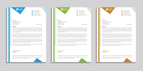 Abstract corporate minimal clean and professional letterhead template design. 