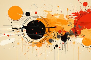 Obraz premium Fond design brutaliste, avec couleur orange, jaune, et noir ia generative