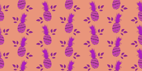 unique abstract summer pineapple fruits seamless pattern background