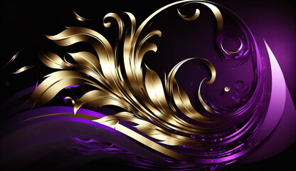 Winner background purple fuccia golden Generative AI
