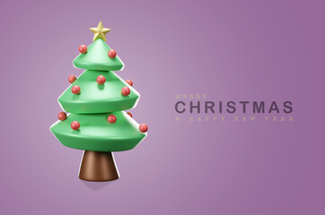 christmas card with christmas tree