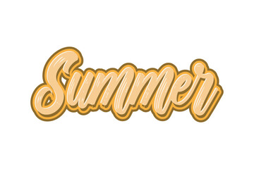 Summer. Vector handwritten lettering. Template for card, poster, banner, print for t-shirt.