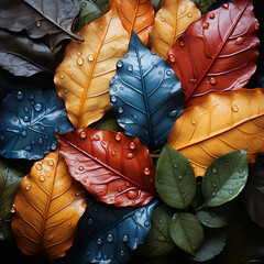 a photography of a colorful leaves