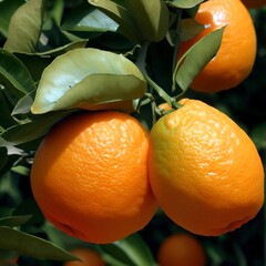 Ripe Oranges (Citrus sinensis) on tree, Crete, Greece