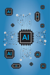Circuit diagram images with the meaning of artificial intelligence