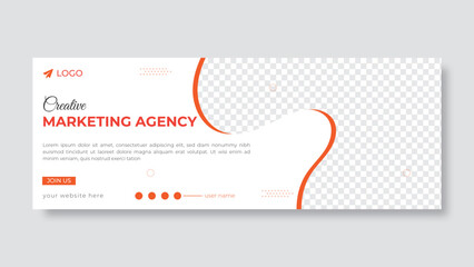 Business Facebook cover design and web banner design vector template for marketing agency.