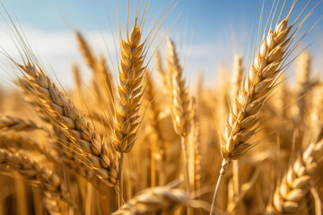 Wheat close-up on the field
