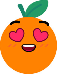 Orange Face Inlove Heart Eye