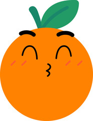 Orange Face Kiss Over Happy Close Eye