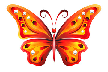 Obraz na płótnie Canvas Colorful butterfly drawing isolated on withe. Generative AI.