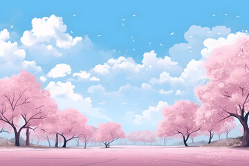 cherry blossom trees landscape