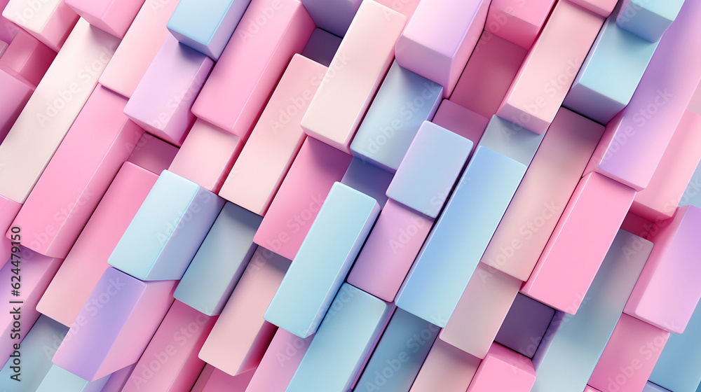 Sticker pink and blue 3d stripes abstract background