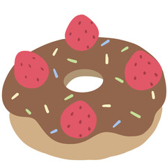 Strawberry chocolates donut