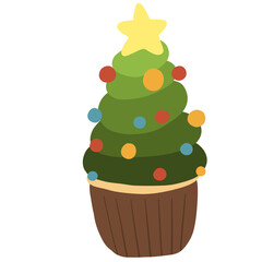 christmas tree cookie cupcake