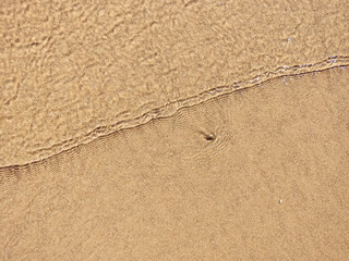Beach wet sand texture. Sandy shore beige background.