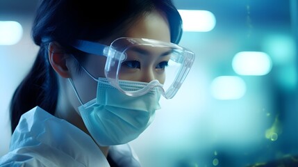 Healthcare Heroes: Illustration of Biomedical and nurse Professionals Wearing Masks