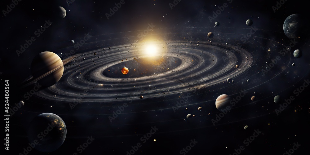 Canvas Prints ai generated. ai generative. solar system universe galaxy space planets poster background decoration