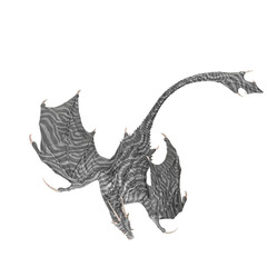 dragon is flying and also hunting down