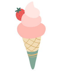 ice cream cone strawberry 