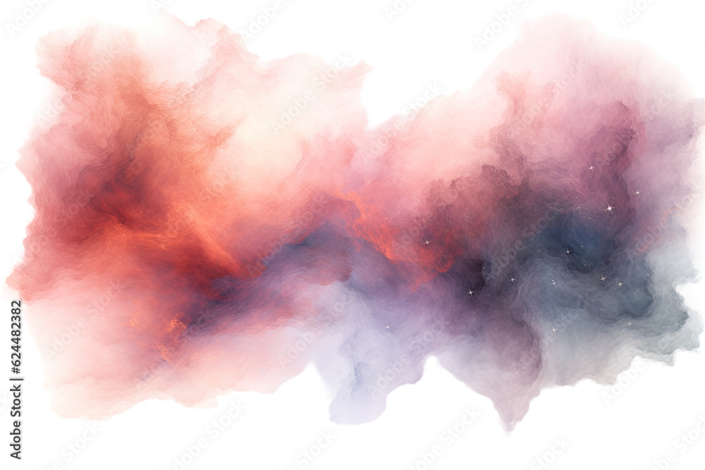 Wall mural harmonious patterns swirling in an abstract ink or watercolor shape isolated on a transparent backgr