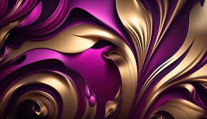 background with fuccia and gold purple colors Generative AI