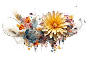 Crédence de cuisine en verre imprimé Papillons en grunge harmonious patterns swirling in an abstract shape isolated on a transparent background, generative ai