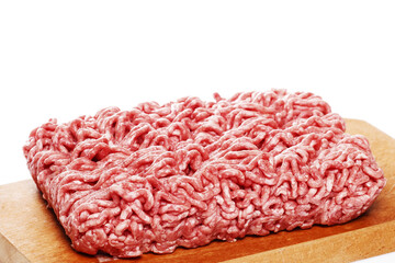 Closeup of raw red meat such as pork or beef