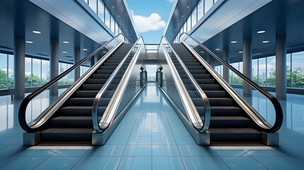 indoor escalator in business architecture Generative AI