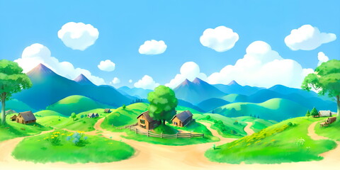 Obraz na płótnie Canvas summer landscape with mountains