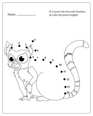Cute Animals Dot To Dot Pages for Kids, Black and White,