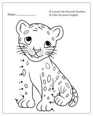 Cute Animals Dot To Dot Pages for Kids, Black and White,