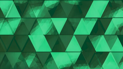 Abstract triangular dark green mosaic tile wallpaper texture with geometric fluted triangles background banner- AI GENERATIVE