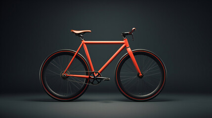 Fototapeta na wymiar red bicycle on black background