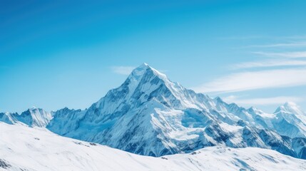 Fototapeta na wymiar Snow-capped mountains against a clear sky