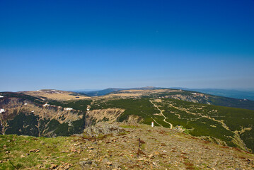 Karkonosze National Park in beautiful summer day. View from the top of Sniezka on the Polish-Czech border